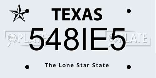 548IE5 Texas License Plate