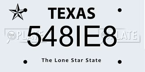 548IE8 Texas License Plate