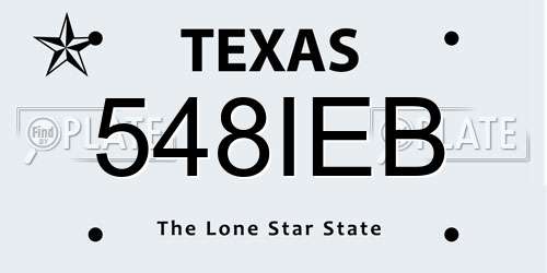 548IEB Texas License Plate