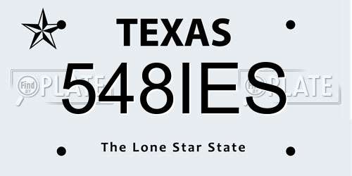 548IES Texas License Plate