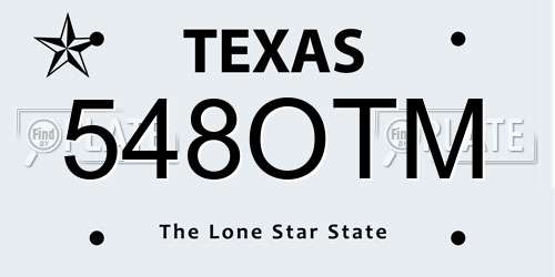 548OTM Texas License Plate
