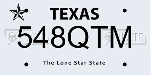548QTM Texas License Plate
