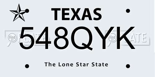 548QYK Texas License Plate