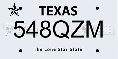 548QZM Texas License Plate
