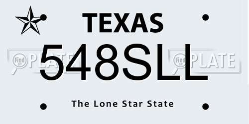 548SLL Texas License Plate