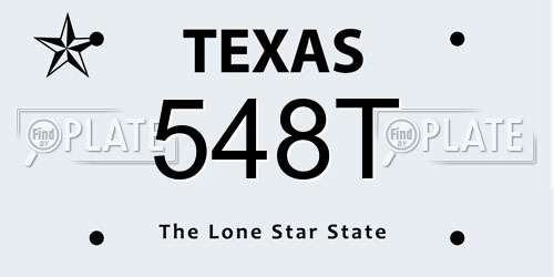 548T Texas License Plate