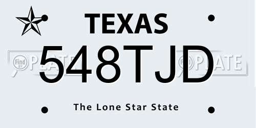 548TJD Texas License Plate