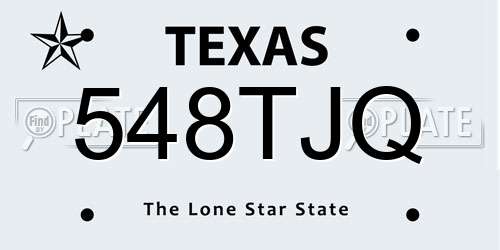 548TJQ Texas License Plate