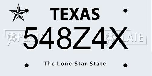 548Z4X Texas License Plate