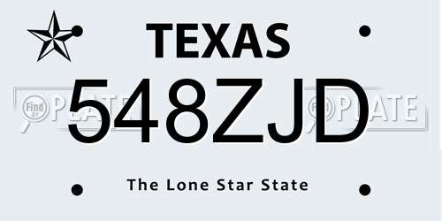 548ZJD Texas License Plate