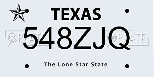 548ZJQ Texas License Plate