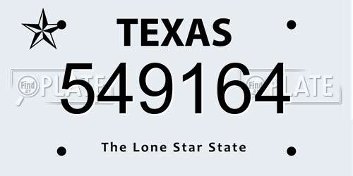 549164 Texas License Plate