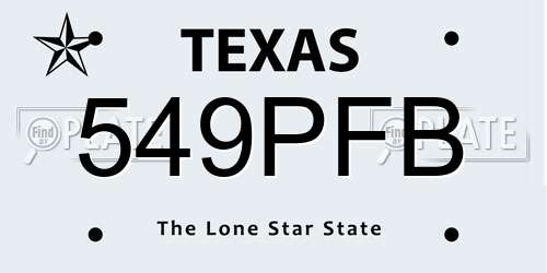 549PFB Texas License Plate