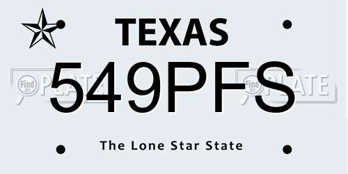 549PFS Texas License Plate