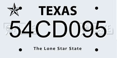 54CD095 Texas License Plate