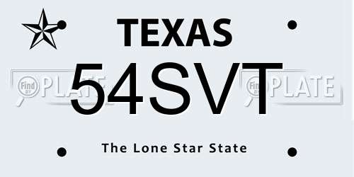 54SVT Texas License Plate