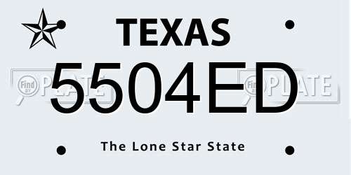 5504ED Texas License Plate
