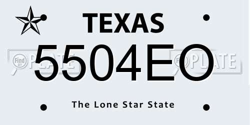 5504EO Texas License Plate