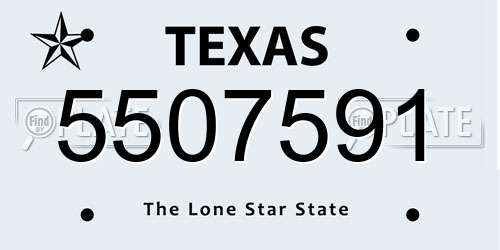 5507591 Texas License Plate