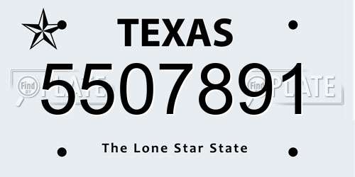 5507891 Texas License Plate