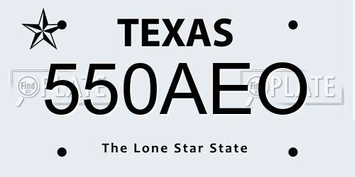 550AEO Texas License Plate