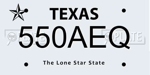 550AEQ Texas License Plate