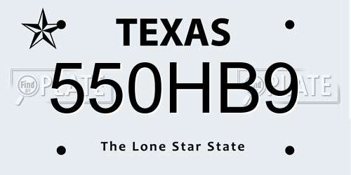 550HB9 Texas License Plate