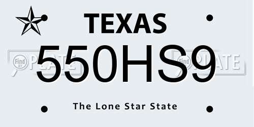 550HS9 Texas License Plate