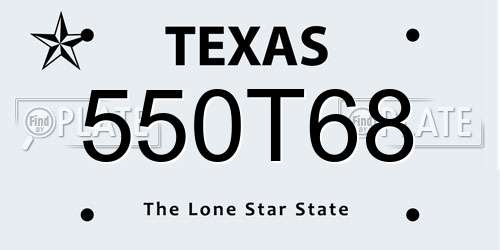 550T68 Texas License Plate