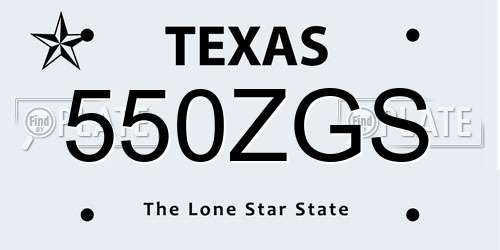 550ZGS Texas License Plate