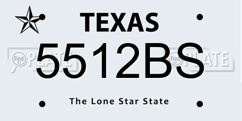 5512BS Texas License Plate