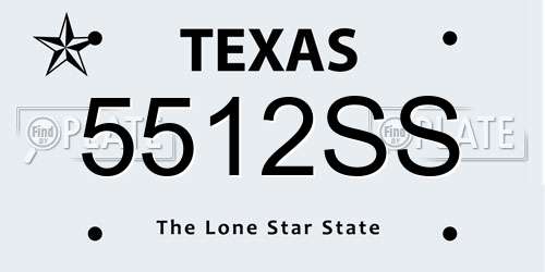 5512SS Texas License Plate