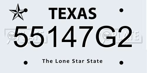 55147G2 Texas License Plate