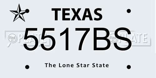 5517BS Texas License Plate