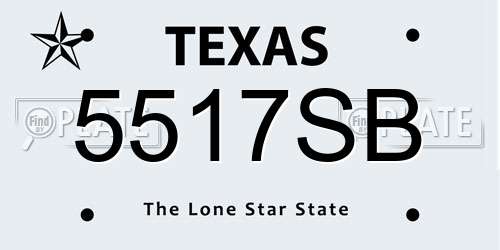 5517SB Texas License Plate