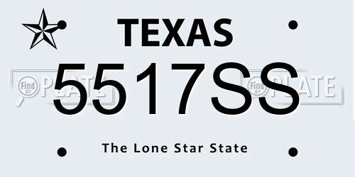 5517SS Texas License Plate