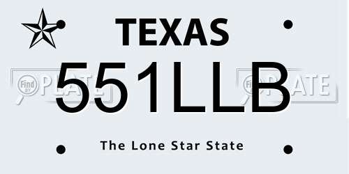 551LLB Texas License Plate