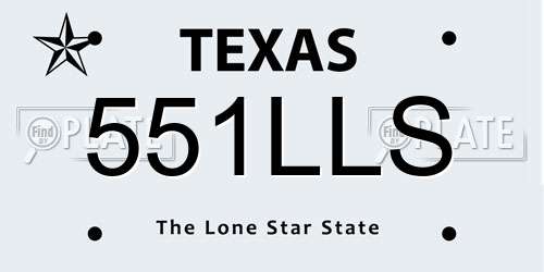 551LLS Texas License Plate