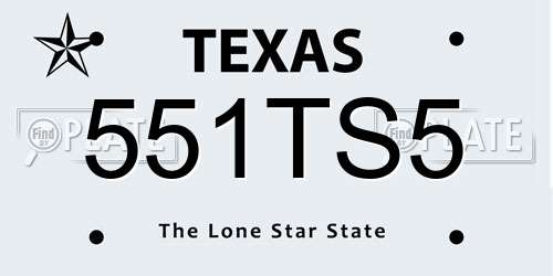 551TS5 Texas License Plate
