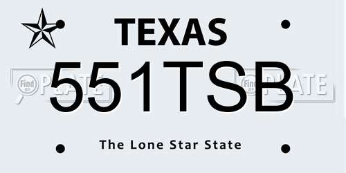 551TSB Texas License Plate