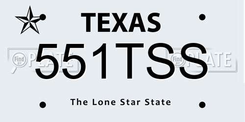 551TSS Texas License Plate