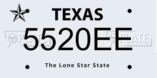5520EE Texas License Plate