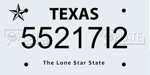 55217I2 Texas License Plate