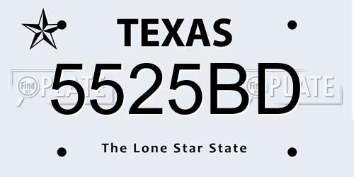 5525BD Texas License Plate
