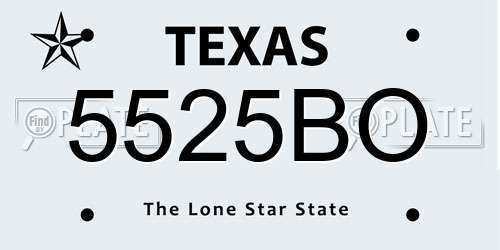 5525BO Texas License Plate