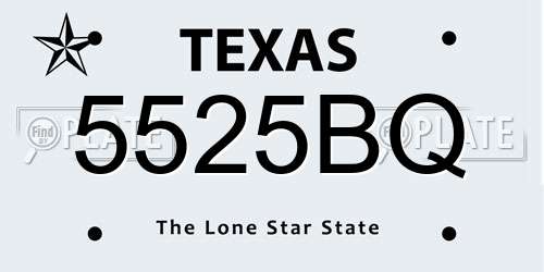 5525BQ Texas License Plate