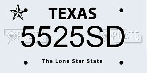 5525SD Texas License Plate