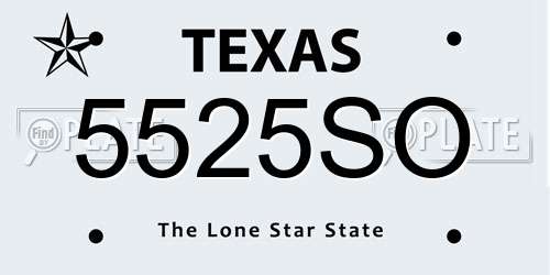 5525SO Texas License Plate