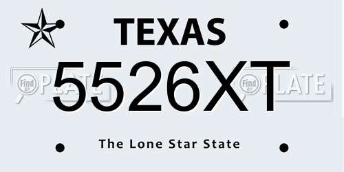 5526XT Texas License Plate