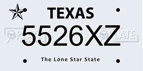 5526XZ Texas License Plate